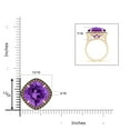 thumbnail image 4 of ANGARA Natural Claw-Set Cushion 8 ct Amethyst Halo Ring with Filigree in 14K Yellow Gold for Women (Size-13mm) | February Birthstone, Anniversary, Jewelry Gift for Women | Natural Amethyst Ring, 4 of 8