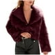 thumbnail image 2 of Chaqueta de invierno cálida de color liso con mangas largas para mujer, 2 of 5