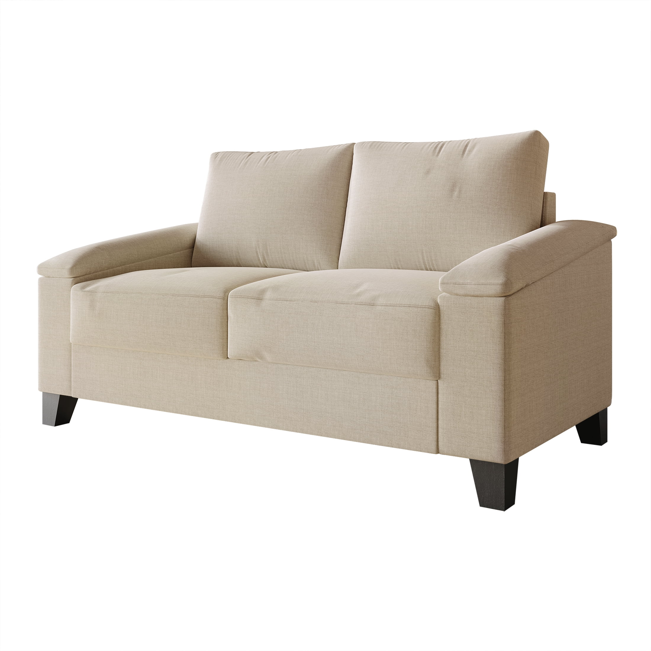 Castle Place Elegance Linen Upholstered Loveseat, Beige