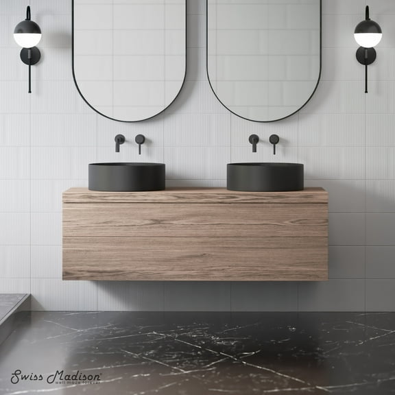 Beau 16.5" Round Vessel Bathroom Sink in Matte Black