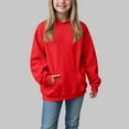 thumbnail image 2 of Ulanda Hoodies for Teen Girls Fashion Cute Oversized Long Sleeve Shirts Tops Tween Kids Hoodie Juniors Youth Preppy Clothes (Red, 18-24 Months), 2 of 9