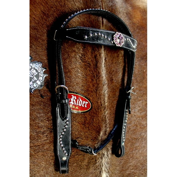 Horse Show Saddle Tack Rodeo Bridle Western Leather Headstall Breast Collar 7865H