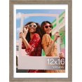 thumbnail image 1 of Vittanly 12x16 Picture Frame, Display Pictures 11x14 with Mat or 12x16 without Mat, Premium Material with Shatter Resistant Plexiglass, Poster Frame for Wall Display, Grayish Brown, 1 Pack, 1 of 1