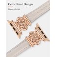 thumbnail image 2 of Wearlizer Celtic Knot Leather Band Compatible with Apple Watch Band 38/40/41/42/44/45/46/49mm Women, Slim Dressy Premium Leather Strap for iWatch Series 11 10 9 8 7 6 5 4 SE Ultra 3 2 1, 2 of 6