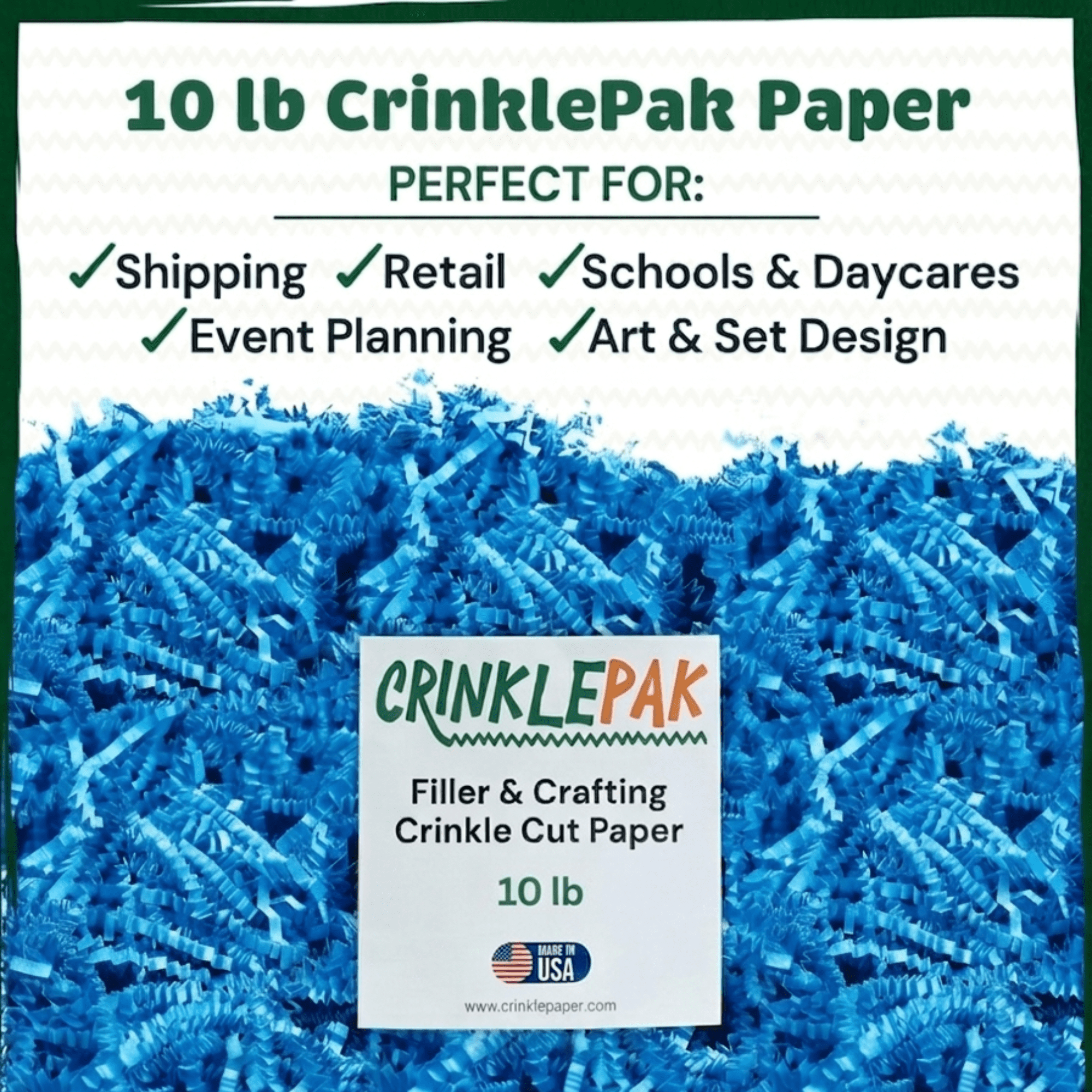 10 LB Light Blue Crinkle Cut Shred