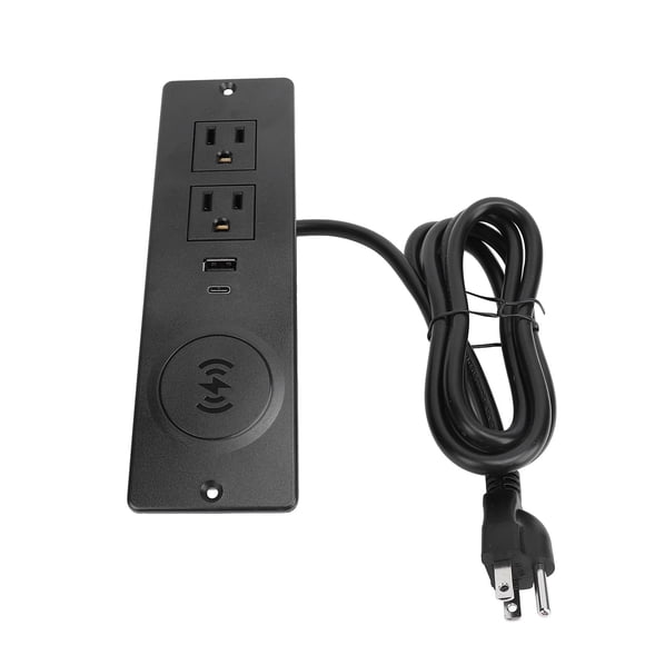 Cargador de Regleta empotrable 2 Salidas de Ca Pd 20 W USB C 18 W USB A 15 W Regleta de Alimentación de Montaje Empotado Para Múbles Con Cable de Alimentació de 1,5 M