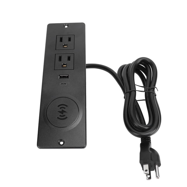 Cargador de Regleta empotrable 2 Salidas de Ca Pd 20 W USB C 18 W USB A 15 W Regleta de Alimentación de Montaje Empotado Para Múbles Con Cable de Alimentació de 1,5 M