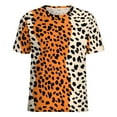 thumbnail image 5 of Leopard Print Pattern Women's Short Sleeve T-Shirt Crew Neck Casual Summer Trendy Loose Fit Tops, 5 of 6