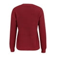 thumbnail image 4 of Women's Ribbed Knit Sweater, Textured Crewneck Pullover, Soft Thick Knit Top for Fall and Winter, Comfortable Chunky Knit Sweater for Women, Cozy Casual Ribbed Crewneck Sweater for Daily Wear Red, 4 of 9