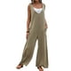 thumbnail image 2 of VISgogo Mono para mujer, elegante, sin mangas, patchwork, suelto, largo, pierna ancha, pantalones con bolsillos VISgogo  moda, 2 of 9