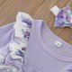 thumbnail image 4 of Gibobby Ropa Para Bebe con estampado de flores de manga larga de invierno para niñas pequeñas, mono recién nacido con diademas para niños, ropa(Morado, 80.00), 4 of 5