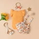 thumbnail image 5 of Body De Bebé, Conjunto De Canastilla, Monos Para Niñas Pequeñas, Moda, Estampado De Flores, Volantes, Mono De Manga Corta, Mono, Traje Con Lazo Naranja Odeerbi LM103-8541, 5 of 9