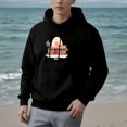 thumbnail image 2 of Women's Long Sleeve Hoodie Pullover Sweatshirt with Pockets - Vibrant Retro Tropical Building & Palm Tree Design, 2 of 7