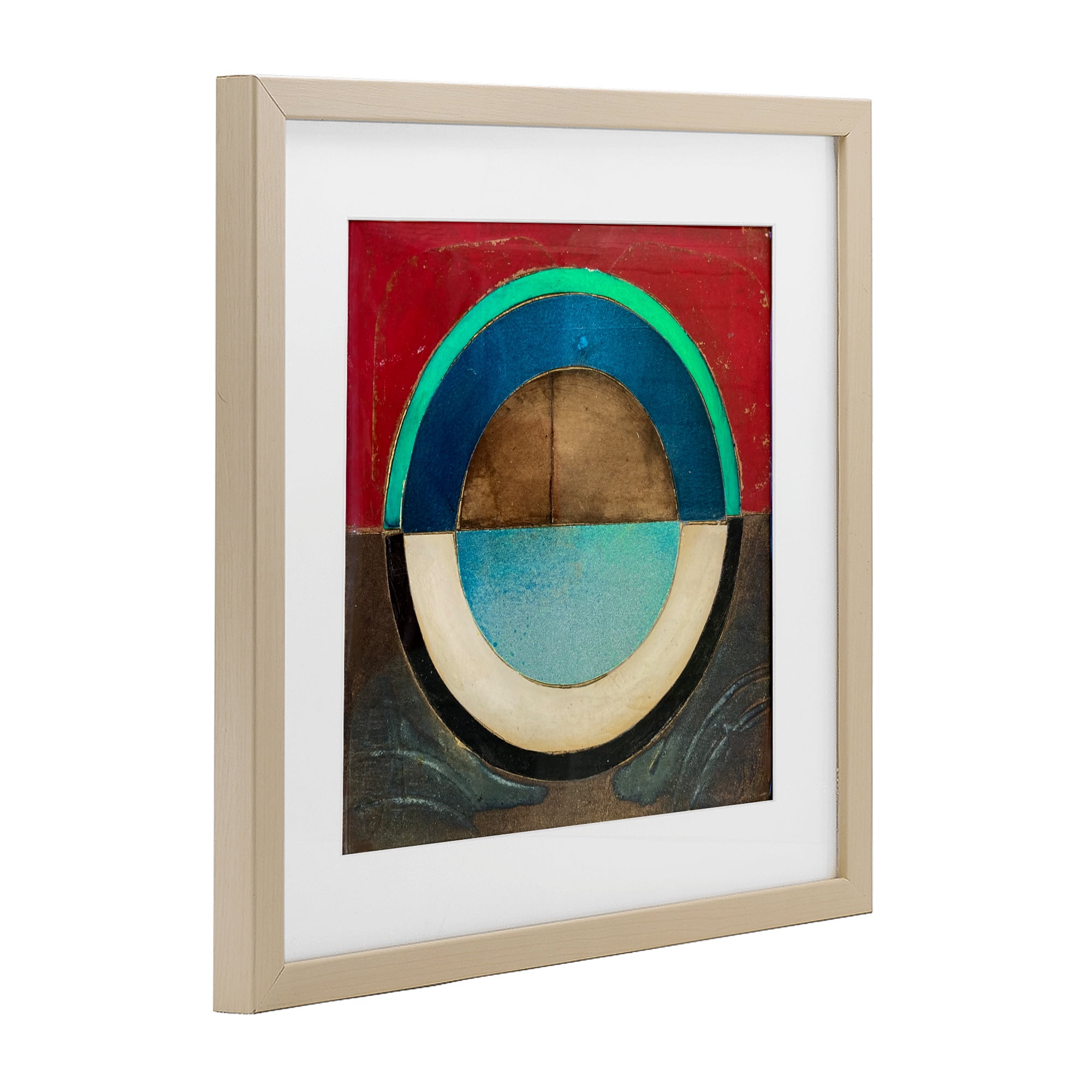 Stupell Industries Round Distressed Circle Birch Framed Print Under Glass, design by Matthew Finger