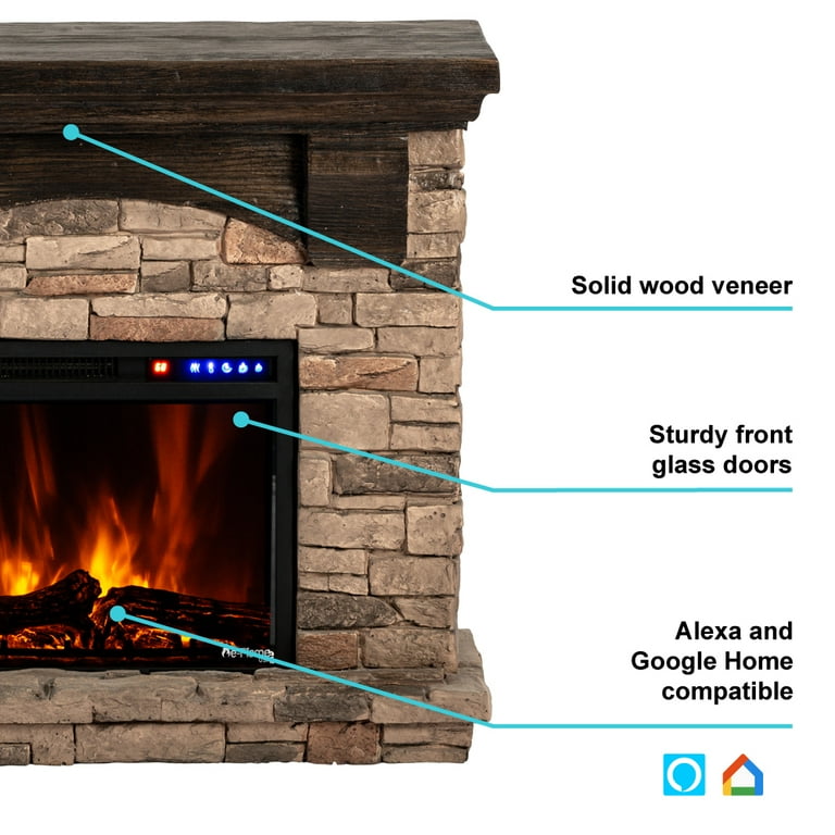 E-Flame USA Kodiak Electric Fireplace and Freestanding Mantle - Walmart.com