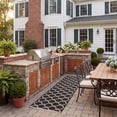 thumbnail image 3 of SAFAVIEH Courtyard Estelle Geometric Indoor/Outdoor Runner Rug, 2'3" x 8', Black/Beige, 3 of 10