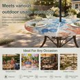 thumbnail image 6 of Round Outdoor Tablecloth with Umbrella Hole and Zipper, Blue Red Seahorse Coastal Tablecloth with Elastic Waterproof, Rustic Beach Coral Nautical Patio Table Covers for 36" - 44" Picnic Pool Tables, 6 of 9