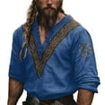 thumbnail image 1 of Chemise Décontractée pour Homme à Manches Longues et Col en V, Style Rétro avec Tissu en Polyester pour un Port Confortable au Printemps et en Été, Idéale pour la Mode de Rue et les Activités de Plein Air, 1 of 6