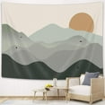 thumbnail image 2 of Sage Green Mountain Tapestry Boho Modern Sun Abstract Tapestries, Mid Century Sunset Minimalist Neutral Tapestry Wall Hanging Decor for Bedroom Living Room, 60X40IN, 2 of 3