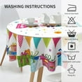 thumbnail image 5 of Birthday Gift Colorful Stars Funny Round Tablecloth Waterproof Wipeable Tablecloth Cover Home Restaurant Kitchen Picnic Party Decoration 60 Inch Circular Tablecloth for 20-47 Inch, 5 of 6