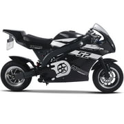 MotoTec 48v 1000w Kids Superbike Large Pocket Bike Black