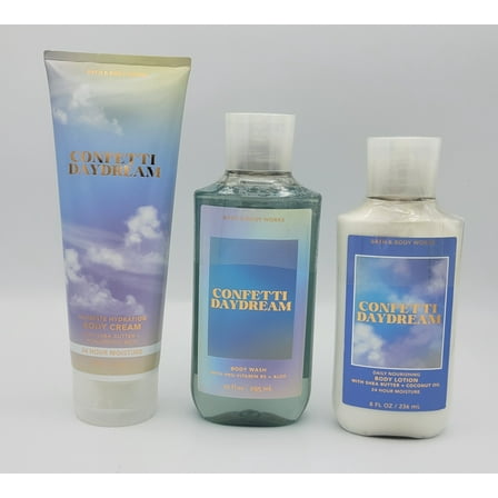 Bath & Body Works Confetti Daydream 3 pc- Bundle Body Cream   Shower Gel   Body Lotion