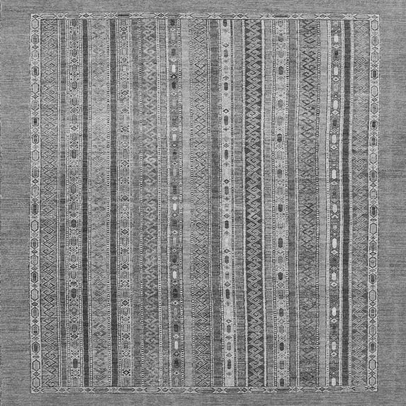 Ahgly Company Indoor Square Abstract Gray Modern Area Rugs, 3' Square