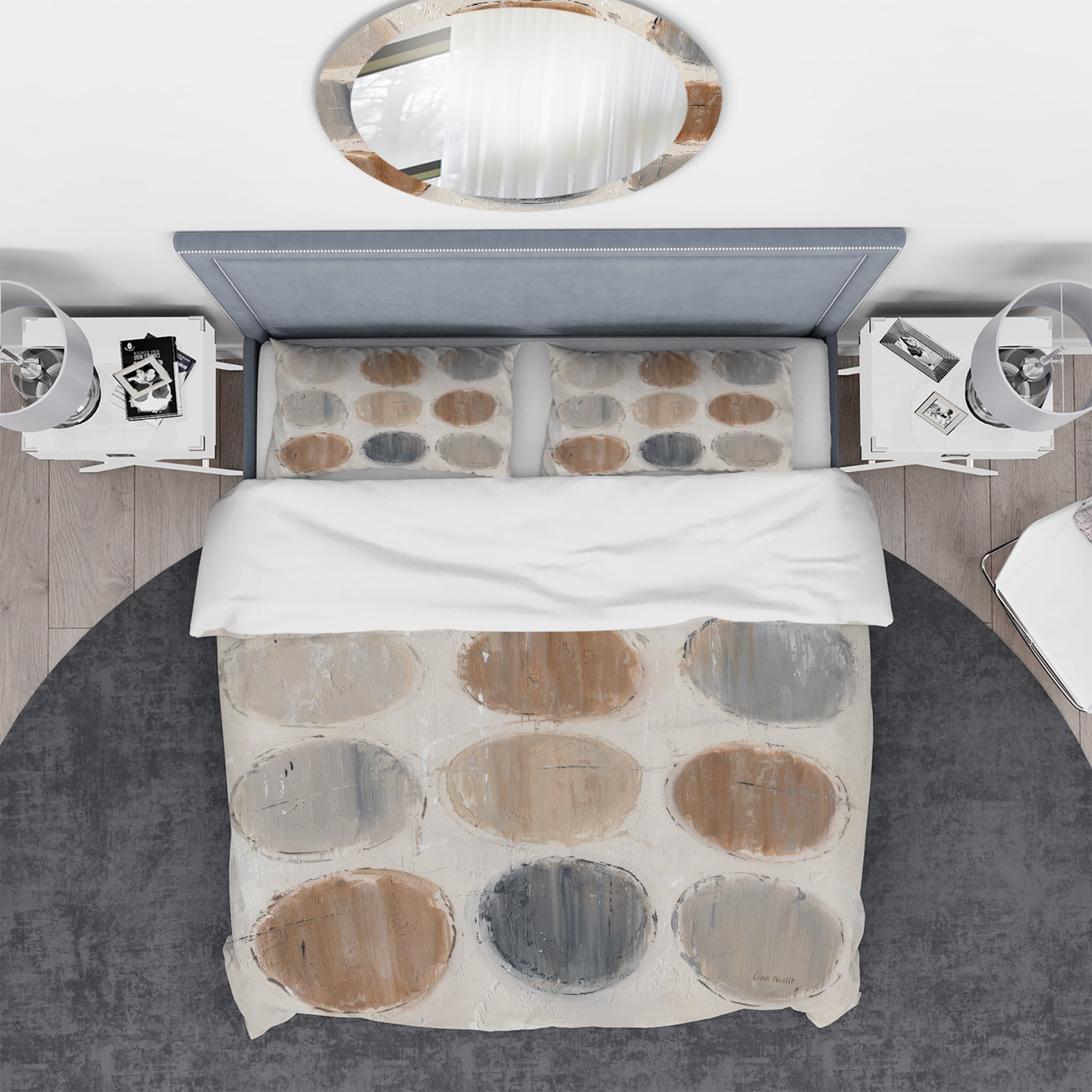 Designart 'Geometric Circle Natural Balance II' Geometric Duvet Cover Set