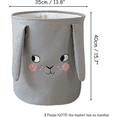 thumbnail image 3 of Kids Bunny Foldable Laundry Hamper – Thick Fabric Storage Basket for Toys & Clothes, 3 of 4