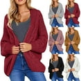 thumbnail image 3 of Vedolay Sweaters for Women Trendy Lightweight Cardigan Comfy Going Out Fall Coat Red,One Size, 3 of 4