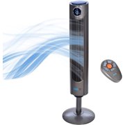 Digital Screen Oscillating Tower Fan with Remote Control, Dark Gray, 42-Inch
