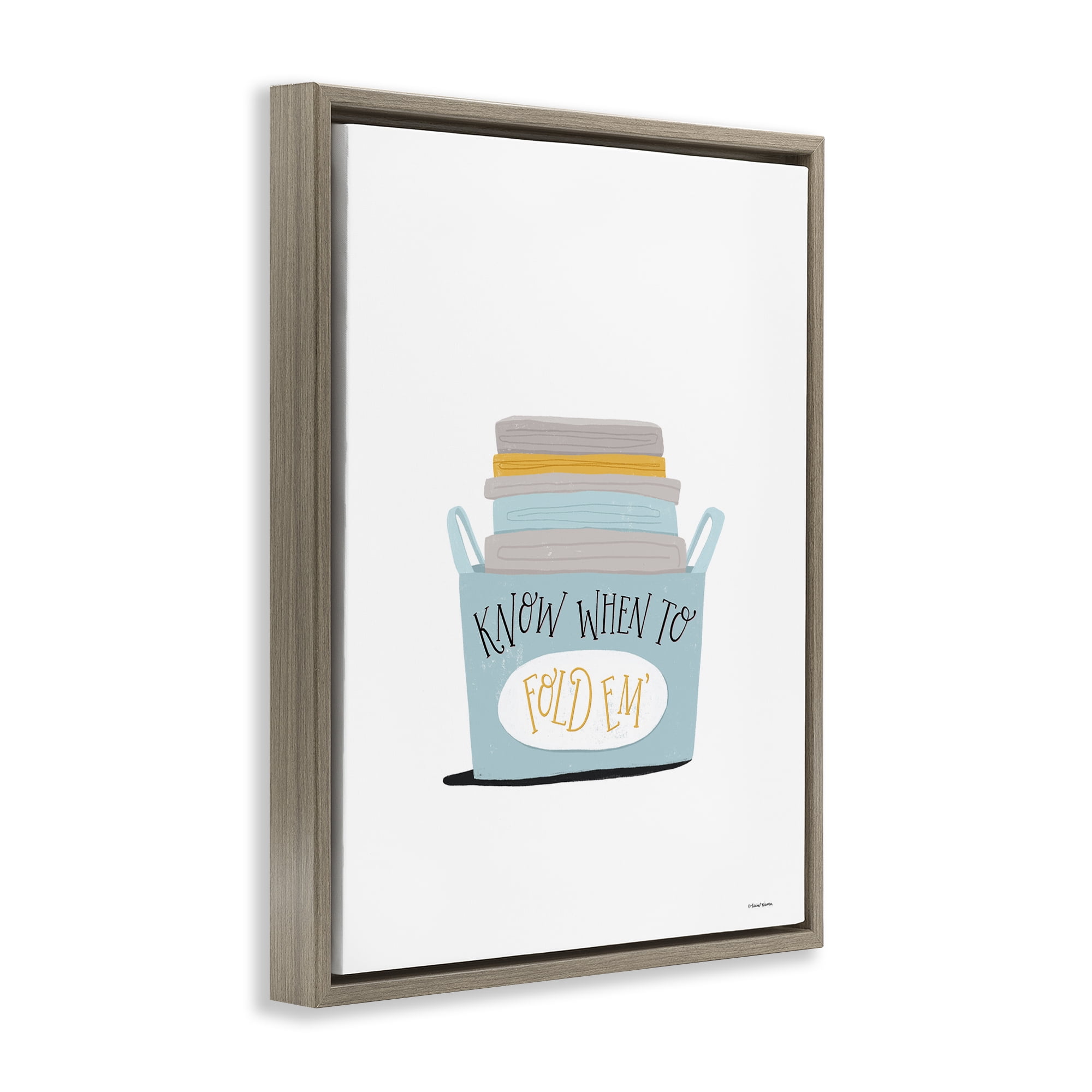 Stupell Industries Know When to Fold Typography Painting Brown Floater Framed Art Print Wall Art, 25 x 31