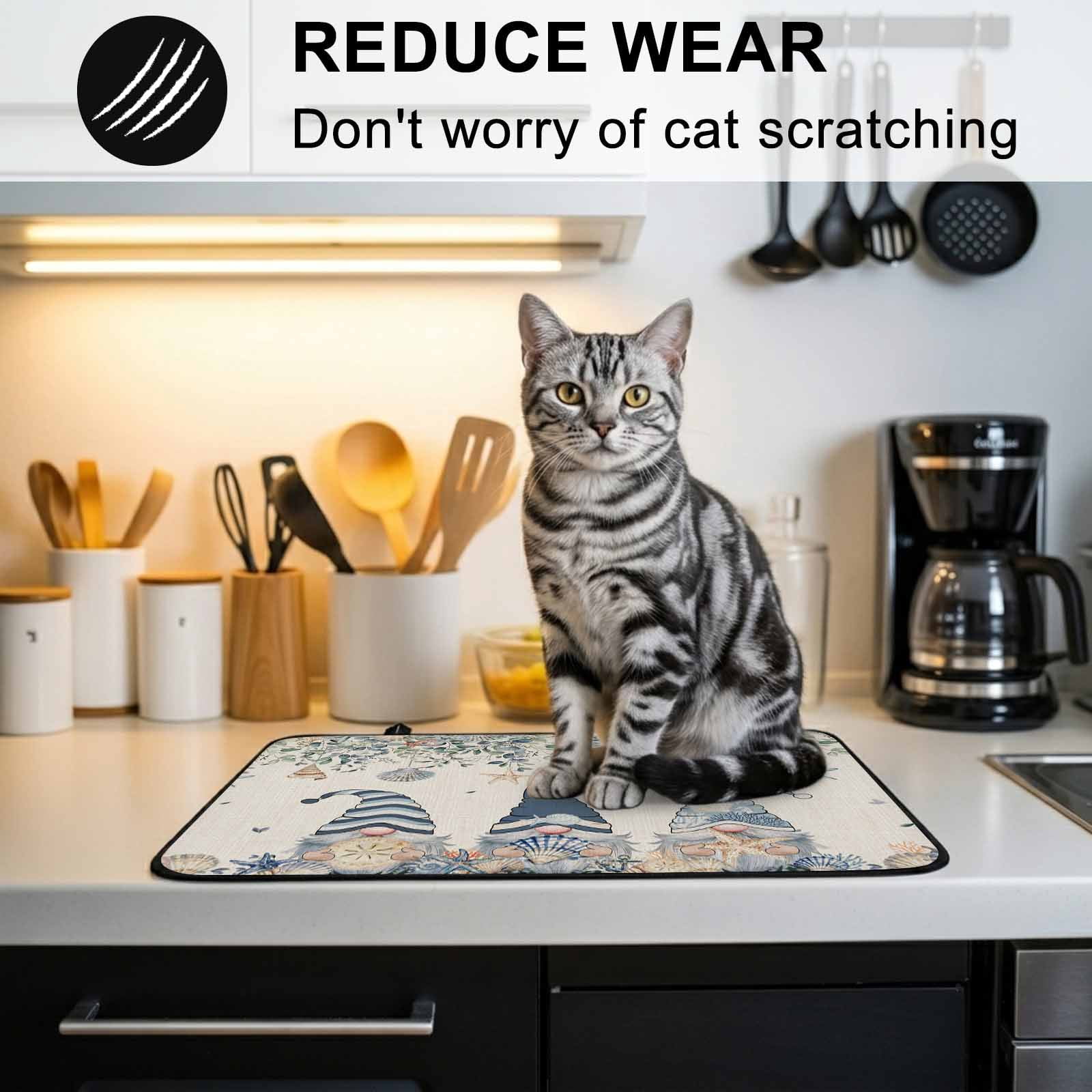 Blue Gnomes Coastal Stove Top Cover for Electric Stove, Heat-proof & Non Slip Glass Top Stove Cover Protector, Summer Beach Eucalyptus Leaves Rustic Kitchen Flat Cooktop Rubber Mat 31x24 Inches