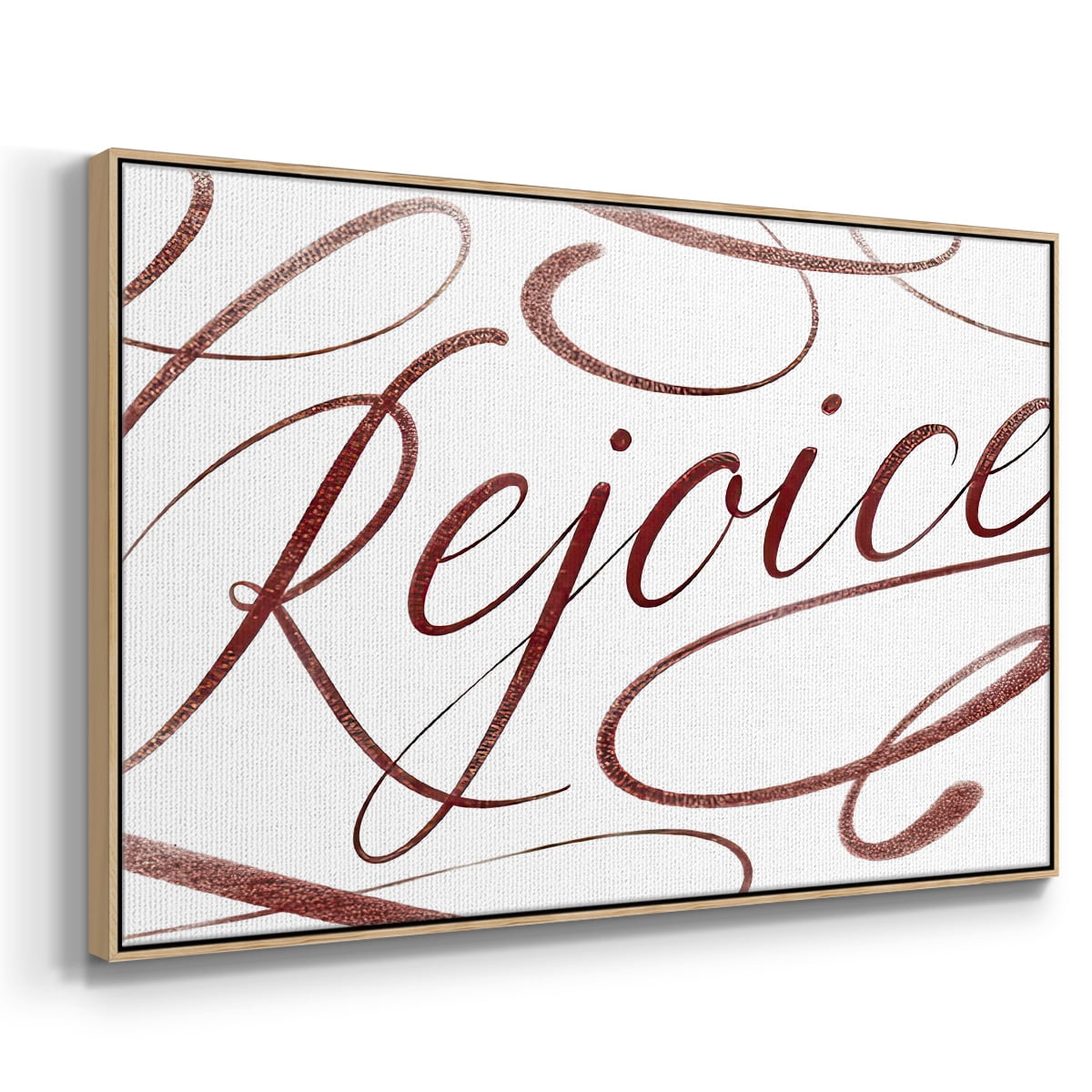 Rejoice - Framed Gallery Wrapped Holiday Canvas - 25 x 37 - Natural Wood Frame