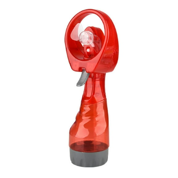 Flying Outlets Mini Handheld Battery Operated Misting Fan with Water Spray, Red