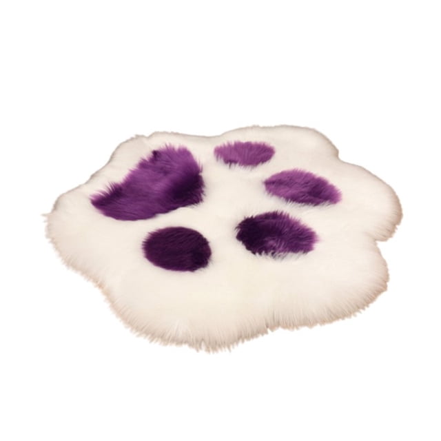 Ounissouiy Alfombra acrílica de dibujos animados para dormitorio, mesita de noche, sala de estar, sofá, alfombra decorativa para puerta, Decoración del hogar Blanco Púrpura