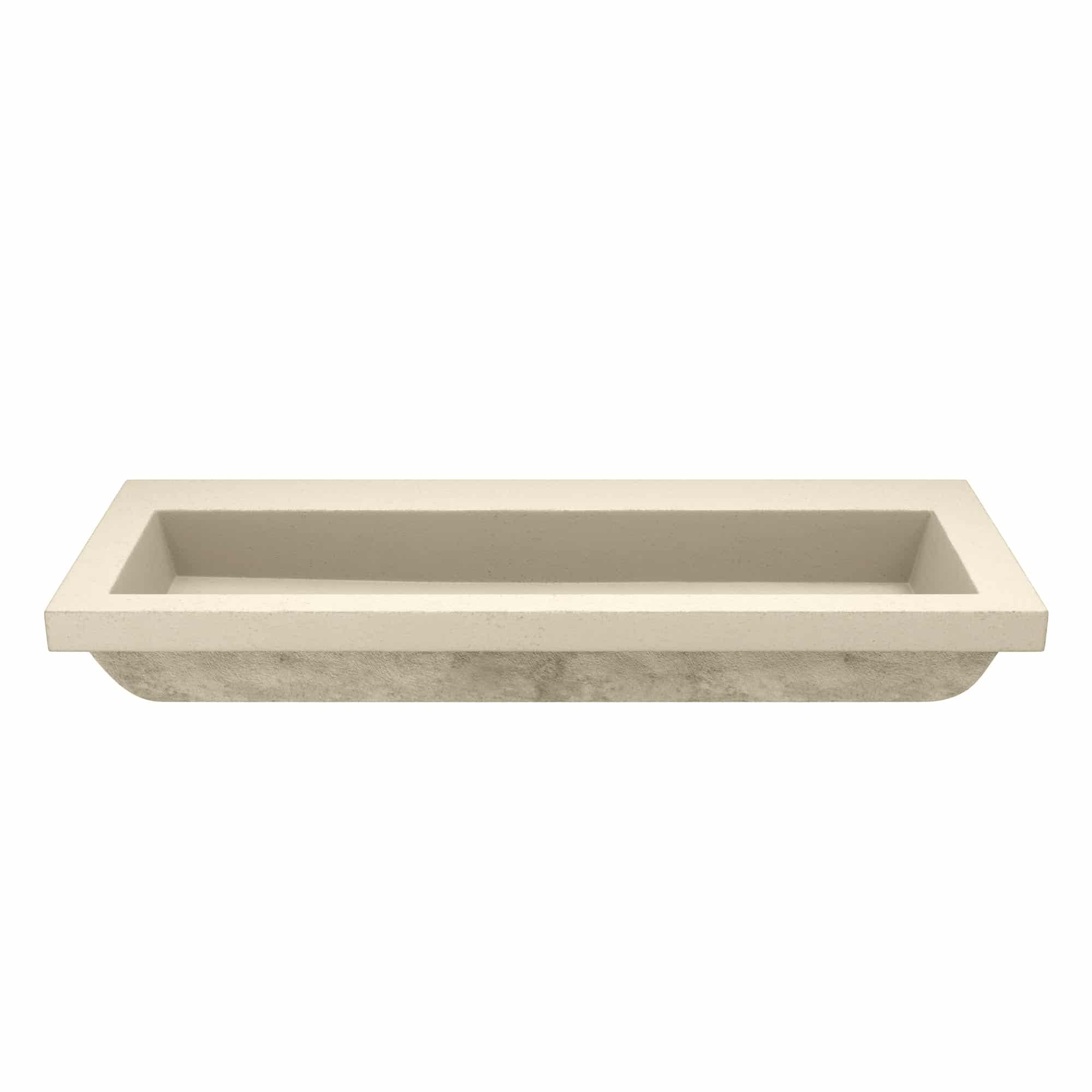 Native Trails NSL4819-AX Nativestone 48" Rectangular Concrete Drop In Bathroom Sink - Wood