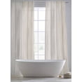 thumbnail image 6 of Beige Semi Sheer Curtains 96 Inch Length 2 Panels Set, Farmhouse Simple Abstract Striped Wooden Grain Sheer Kitchen Curtain Privacy Voile Window Curtain for Living Room Bedroom Rod Pocket Drapes, 6 of 7