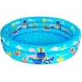 thumbnail image 1 of HTOOQ 3 Rings Kiddie Pool for Toddler, 48”X12”，Kids Swimming Pool, Inflatable Baby Ball Pit Pool (Blue), 1 of 7