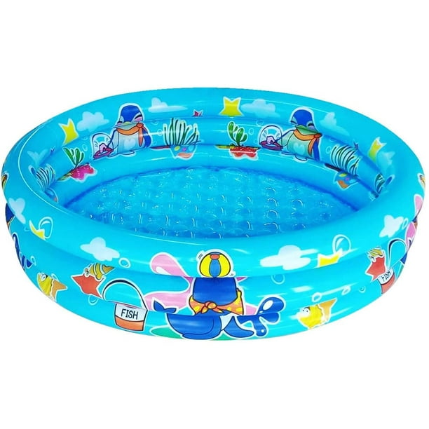 10Leccion Inflatable Kids Pool, Blue Swimming Pool for Toddler, Round