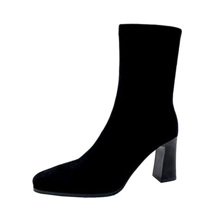 

fvwitlyh Ankle Boots for Women Low Heel Boots for Women Wide Fashion Autumn And Winter Women s Ankle Boots High Heel Thick Heel Women Riding Boots