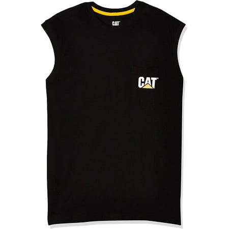 Caterpillar Men's Trademark Sleeveless Pocket T-Shirt X-Large Black