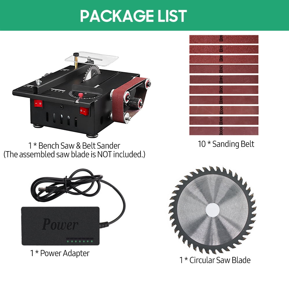 Mini Disc & Belt Sander 6-Inch, 100W Electric Bench Sander With 7 Speed, 1.2x15 Inch Belt, Spindle For Metal, Wood, Plastic