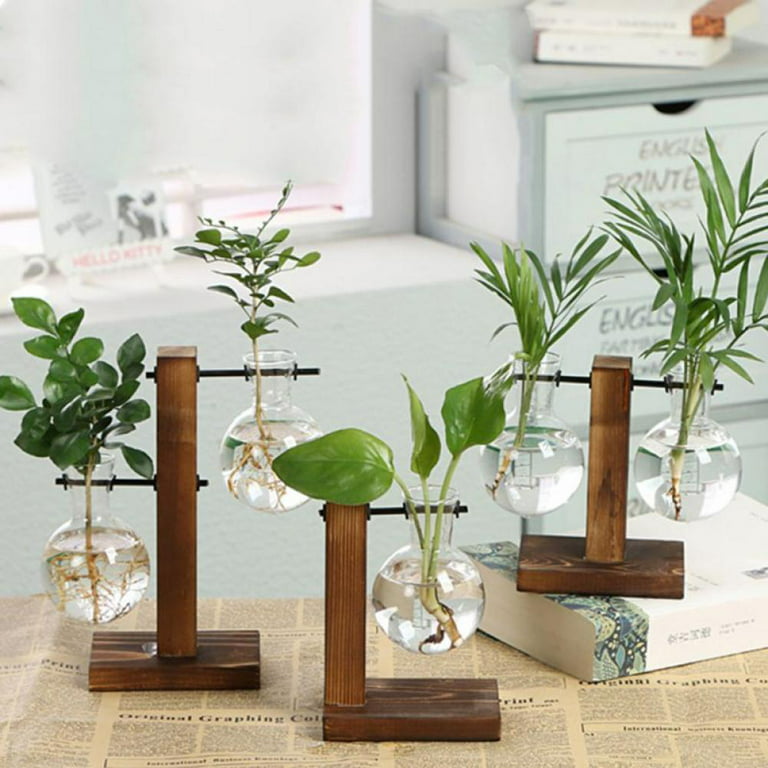  NOLITOY Craft Base Plants Indoor Wooden Vase Plant