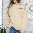 thumbnail image 2 of Holzkary Hoodies for Women Oversized Sweatshirts Initial On Sleeve Anniversary Year Hoodie Valentines Day Fall Fashion Outfits 2025 Casual Sweaters Tops Workout Winter Clothes Beige L, 2 of 5