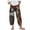 A-Khaki, variant on Tiweut Women's Pants Linen Elastic Waist Floral Printed Wide Leg Loose Lady Trousers