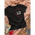 thumbnail image 3 of Valentine's Couple Love Heart Lo T-Shirt Women -Smartprints Designs, Female x-Large, 3 of 4