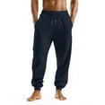thumbnail image 2 of Domuza Joggers for Men Tapered Stretch Waist Drawstring Exercise Gym Sweatpants Lightweight Breathable Comfy Relaxed Fit Workout Pants with Pockets Navy XL, 2 of 7