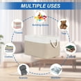 thumbnail image 5 of Fabric Storage Baskets 4Pack Storage Bins Decorative Basket for Gift, Clothes Bin with Rope Handle, Rectangle Baskets for Storage, Blankets(White&Khaki,15x11x9.5 inch), 5 of 13