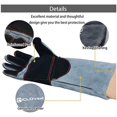 thumbnail image 2 of AYAMAYA Animal Handling Gloves -Snake Bite Proof Gloves Kevlar Reinforced Leather Palm & Fingers Anti Reptile Cat Scratch Snake, 16inch, 2 of 6